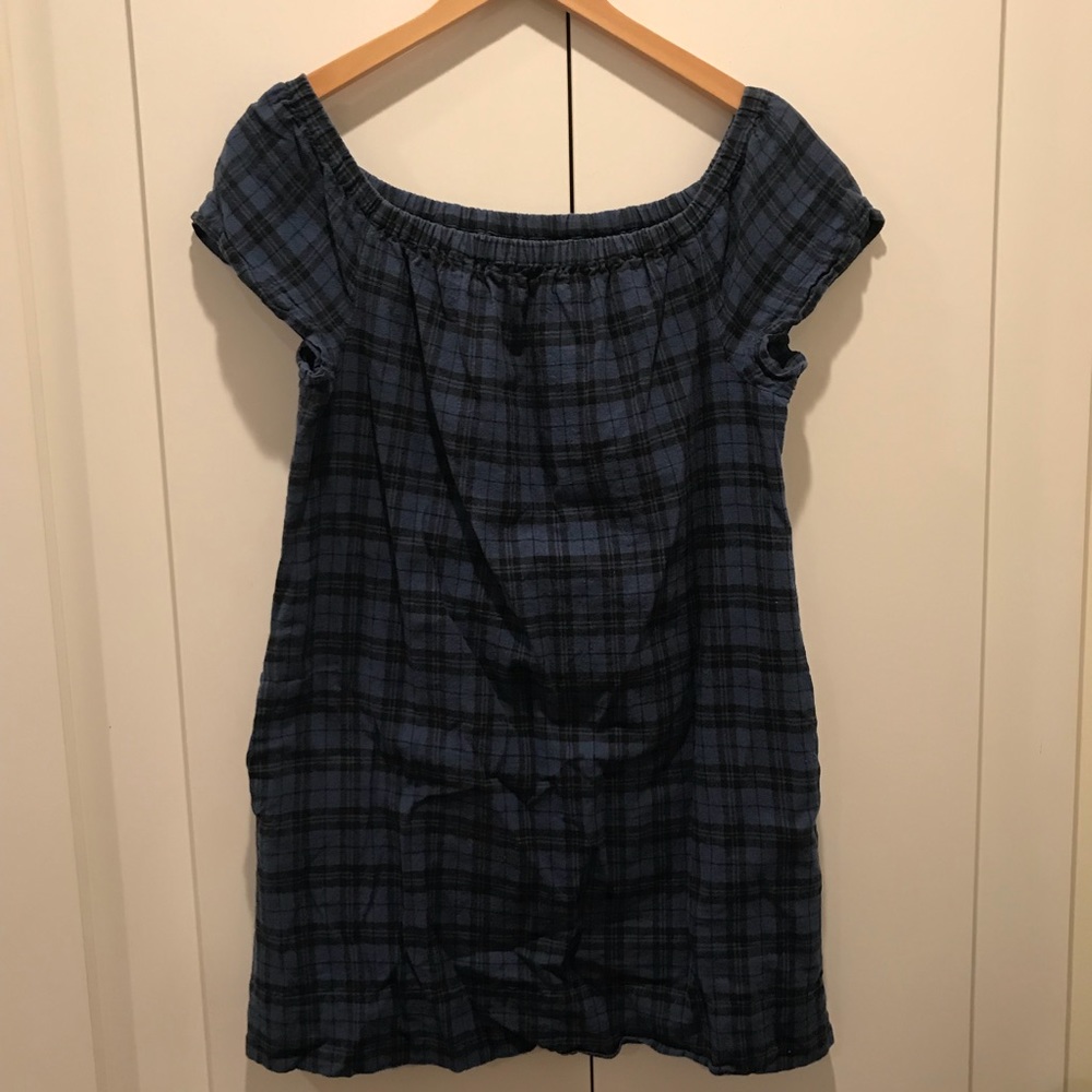 Madewell blue and black plaid dress